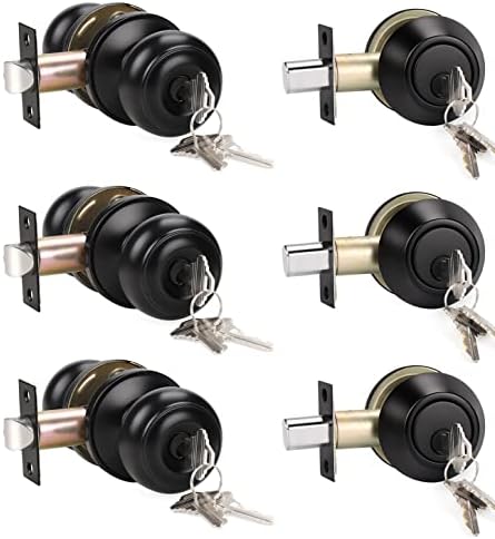 3-Piece Door Knob and Deadbolt Set with Keyed Entry