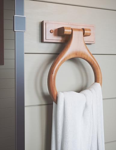 Design House 561191 Visionary Towel Ring Honey Oak Wood