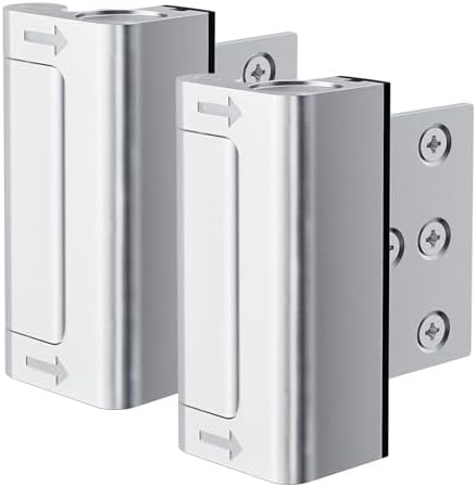 Eoleyiz2Pcs Door Reinforcement Locks 800lbs Childproof Aluminum Door Security Silver