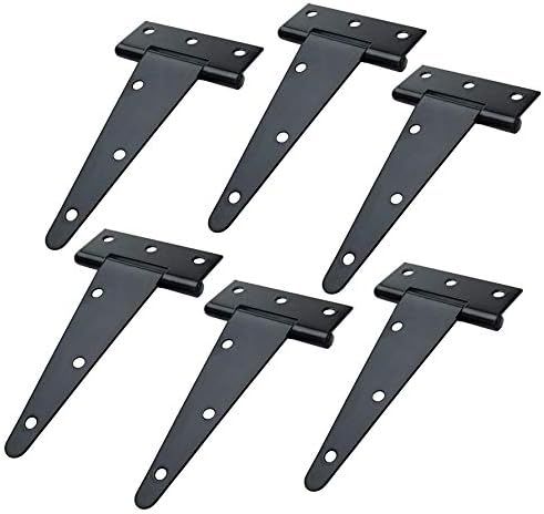 TamBee T-Strap Barn Door Hinges Heavy Duty Black Wrought