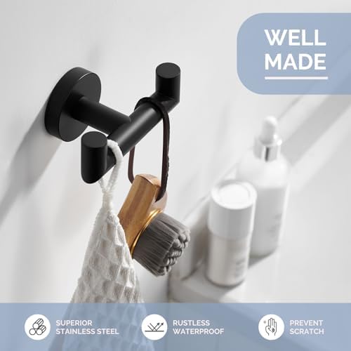 Angle Simple Double Towel Hook Stainless Steel Bathroom Towel Holder
