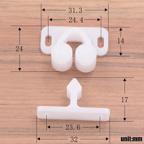 White 3-Piece Marine Boat Door Catch Latches Set for Cabinet Door Protection