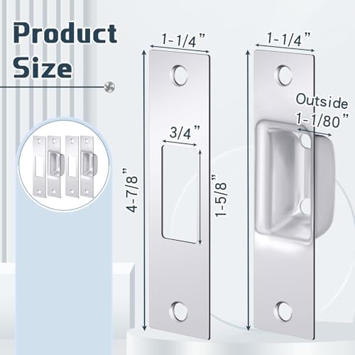 4-Piece mortise lock strike plate set for home security