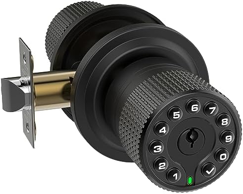 50-Code Keypad Door Lock Waterproof Matte Black