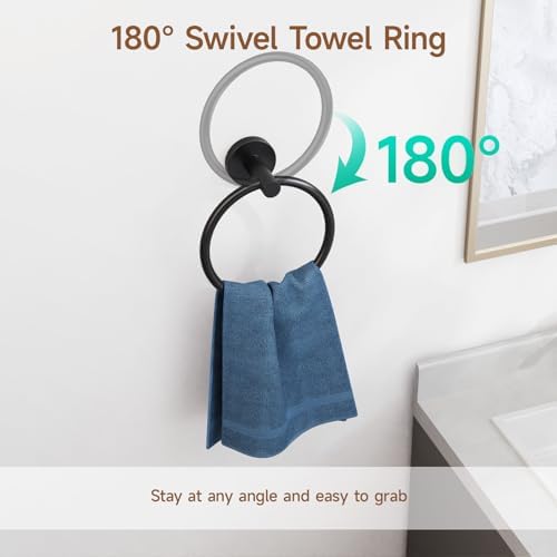 Modern 24-Inch Matte Black Bath Towel Bar Set