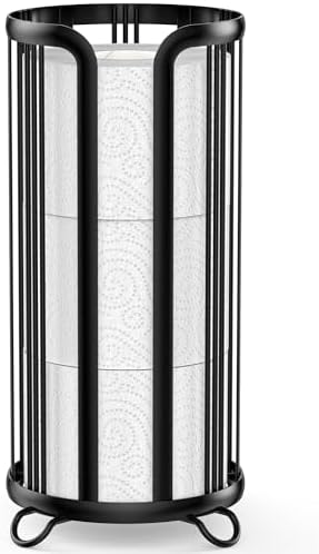 Epicano Toilet Paper Holder Stand Space-Saving Mega Roll Organizer Black
