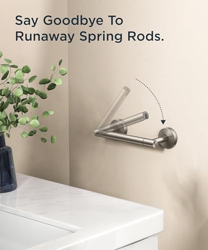 FORIOUS Wall Mount Toilet Paper Holder Stainless Steel Double Post Pivoting Design
