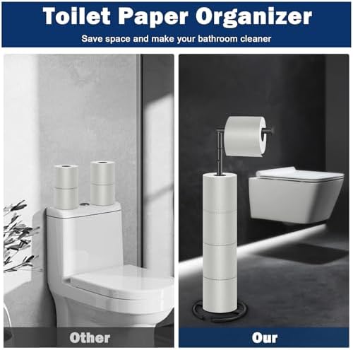 NearMoon Bath Toilet Paper Holder Stand - Modern Rust-Resistant