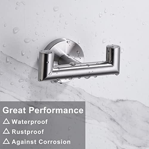 Double Pack of Stainless Steel Towel Hooks for Bathrooms