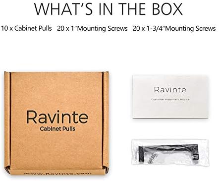 10-Piece Set of 5-Inch Square Matte Black Cabinet Handles by Ravinte