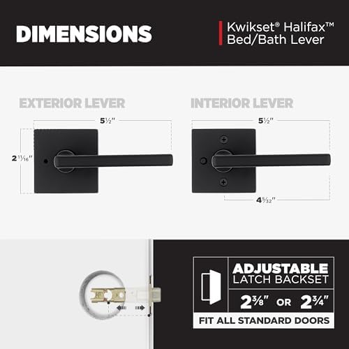 Kwikset Halifax Door Lever Matte Black