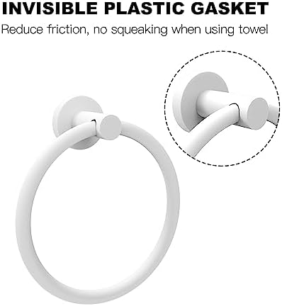 Stainless Steel White Towel Ring for Bathroom