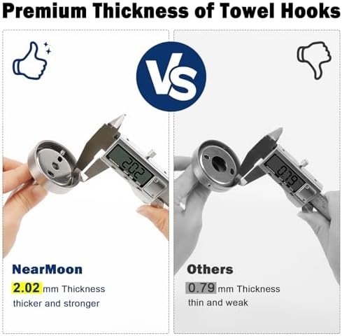 Stainless Steel Towel Hook 4-Pack - Brushed Nickel - Heavy Duty - Modern Style