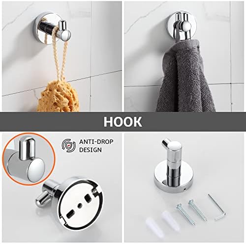 Adjustable 24-Inch Towel Bar with 4 Pieces Set for Bathroom