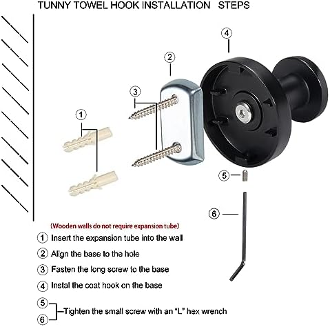 TUNNY 5 Pack Round Towel Hooks Champagne Gold