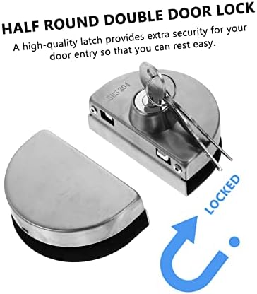 HOMSFOU Compact Weatherproof Surge Protection Lock Pin Bolts for Half-Round Double Door Locks and Cabinets