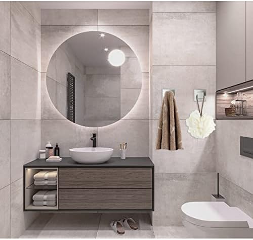 Stainless Steel Towels for Bathroom Hangers 4-Pack Durable 1810 Chrome Rust-Resistant Door-Mount