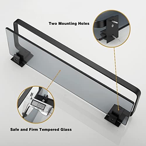 VOLPONE Black Tempered Glass Shelves