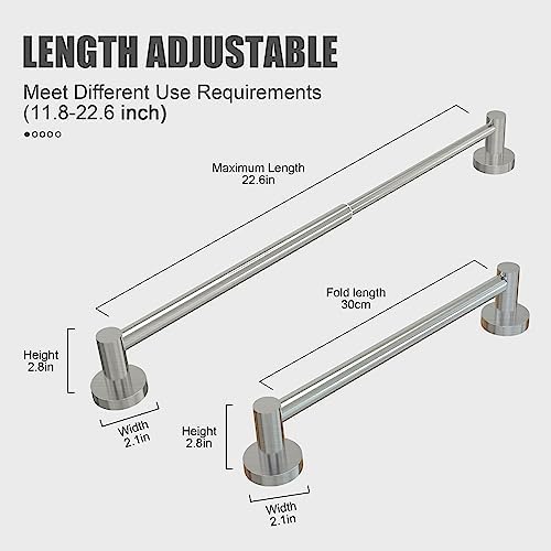 Adjustable 304 Stainless Steel Towel Bar for Bathroom Sturdy and Rust-Proof Towel Holder
