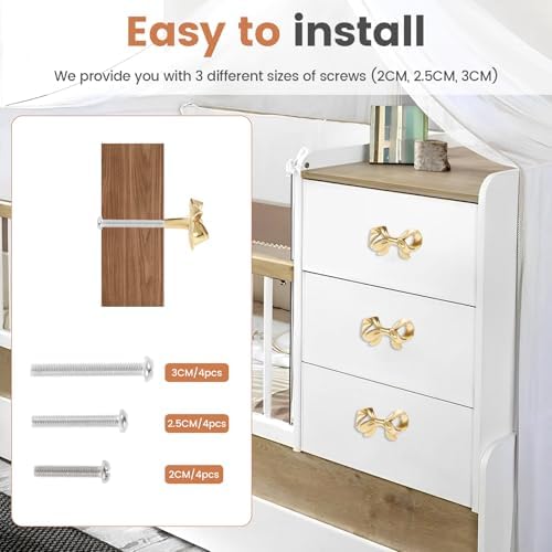 4-Piece Solid Gold Brass Drawer Knobs