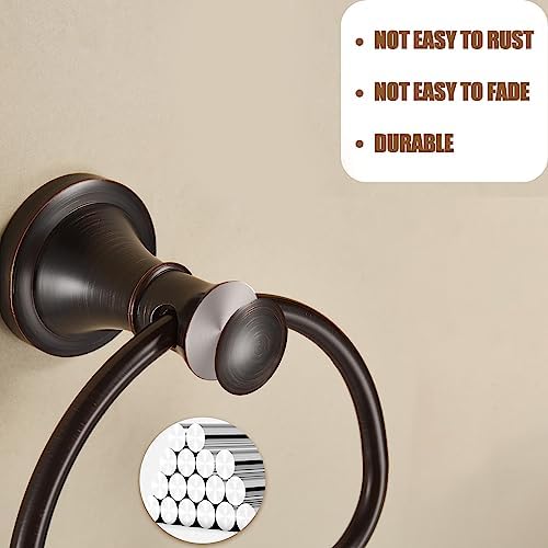 Half-Round Bronze Towel Ring Rustic Ergonomic Bathroom Organizer