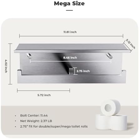 Double Toilet Paper Holder with Shelf FreshGlow Large Tissue Holder