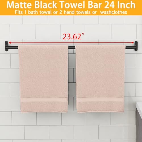 MKO 24-Inch Stainless Steel Towel Bar for Bathroom Wall