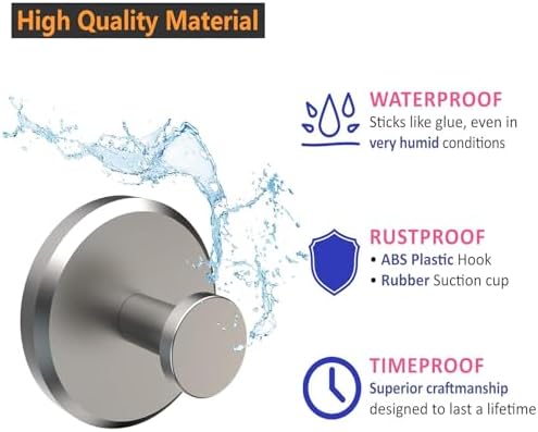 Premium Suction Cup Hooks for Bathroom Kitchen Rust-Resistant