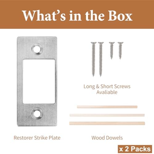 Deadbolt restorer strike plates narrow-side and large-hole