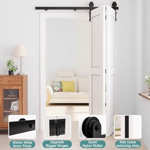 WINSOON 36 Bifold Barn Door Kit with Smooth Performance