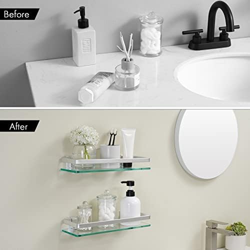 KES Tempered Glass Shelves - Space-Saving Sturdy for Bath Kitchen