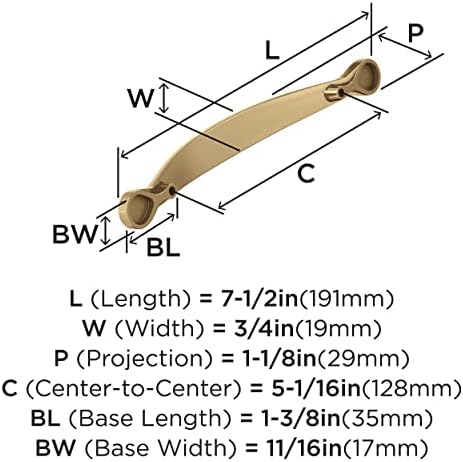 Amerock Cabinet Pull Transition Series Champagne Bronze 5-116 in 128 mm Center-to-Center Drawer Pull