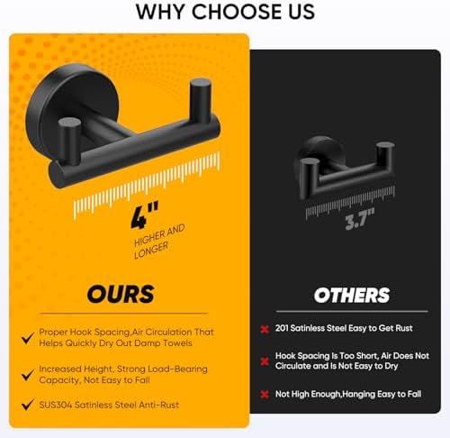 Secure Durable Towel Hook Set