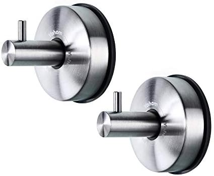 YOHOM Stainless Steel Vacuum Suction Cup Plate Holder Removable Towel Rack - Modern Bathroom and Kitchen Organizing Tool