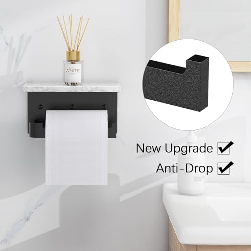 Gypie Marble Toilet Paper Holder with Extendable Base for Bathroom