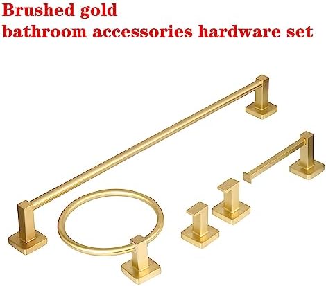 5-Piece Gold-Plated Hand Bathroom Towel Holder Set