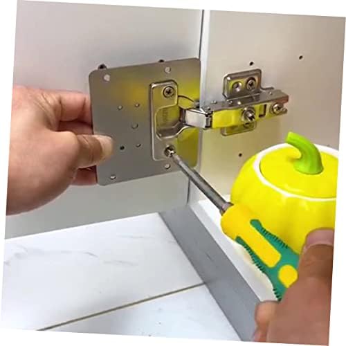 4-Piece Metal Repair Plate Hinge Mount for Cabinet Doors