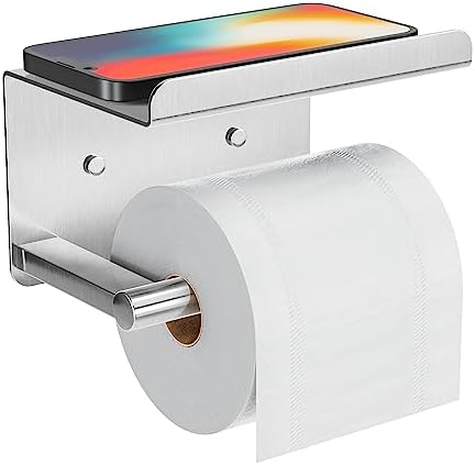Susswiff Self-Adhesive Toilet Paper Roll Holder - Wall Mount Stainless Steel and Chrome Design