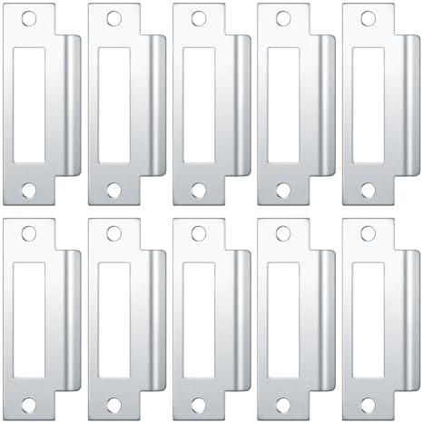 10-Piece Set of Tandefio Deadbolt Strike Plate Set with brushed zinc finish Lock Strengthening Kit for Home Improvement