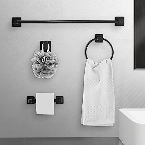 Matte Black Bathroom Hardware Set 4-Piece for Home Use