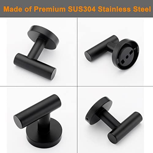Matte Black towel hook heavy duty bathroom organizer