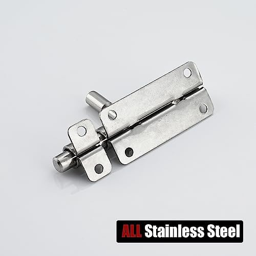 JQK 4-Inch 304 Stainless Steel Door Latch Secure Durable