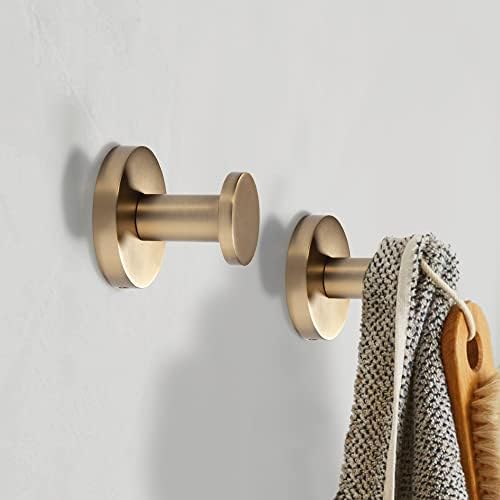 TUNNY 5 Pack Round Towel Hooks Champagne Gold