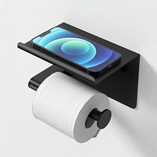 Curved Matte Black Toilet Paper Holder for Mega Rolls