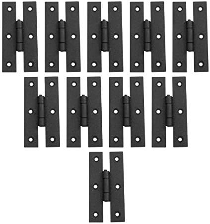 10-Piece Black Wrought Iron Hinged Cabinet Door Hinges