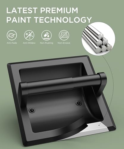 FORIOUS Recessed Toilet Paper Holder Space-Saving Stainless Steel Wall Mount