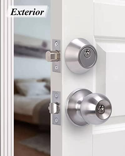 2 Sets All Keyed Same Entry Door Knob and Single Cylinder Deadbolt Combo Set