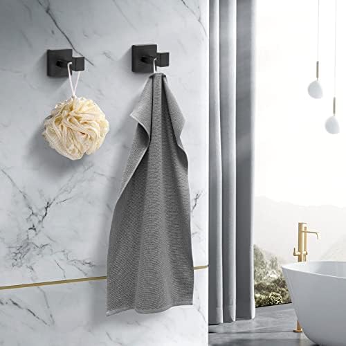 Fenas Stainless Steel Matte Black Towel Hooks 2 Pack