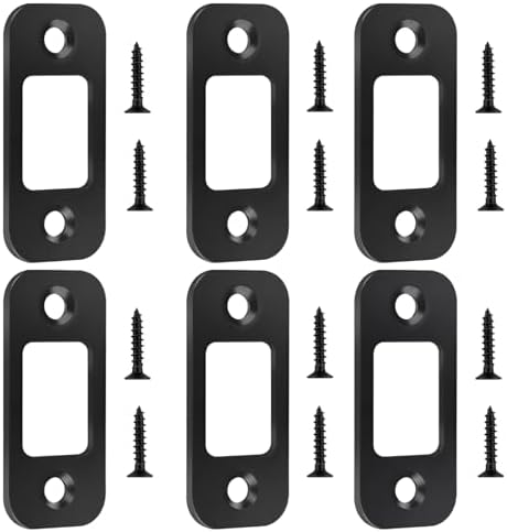Secure Door Hardware Deadbolt Strike Plate Black Matte Finish