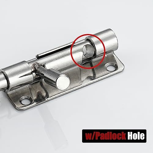 JQK 4-Inch 304 Stainless Steel Door Latch Secure Durable